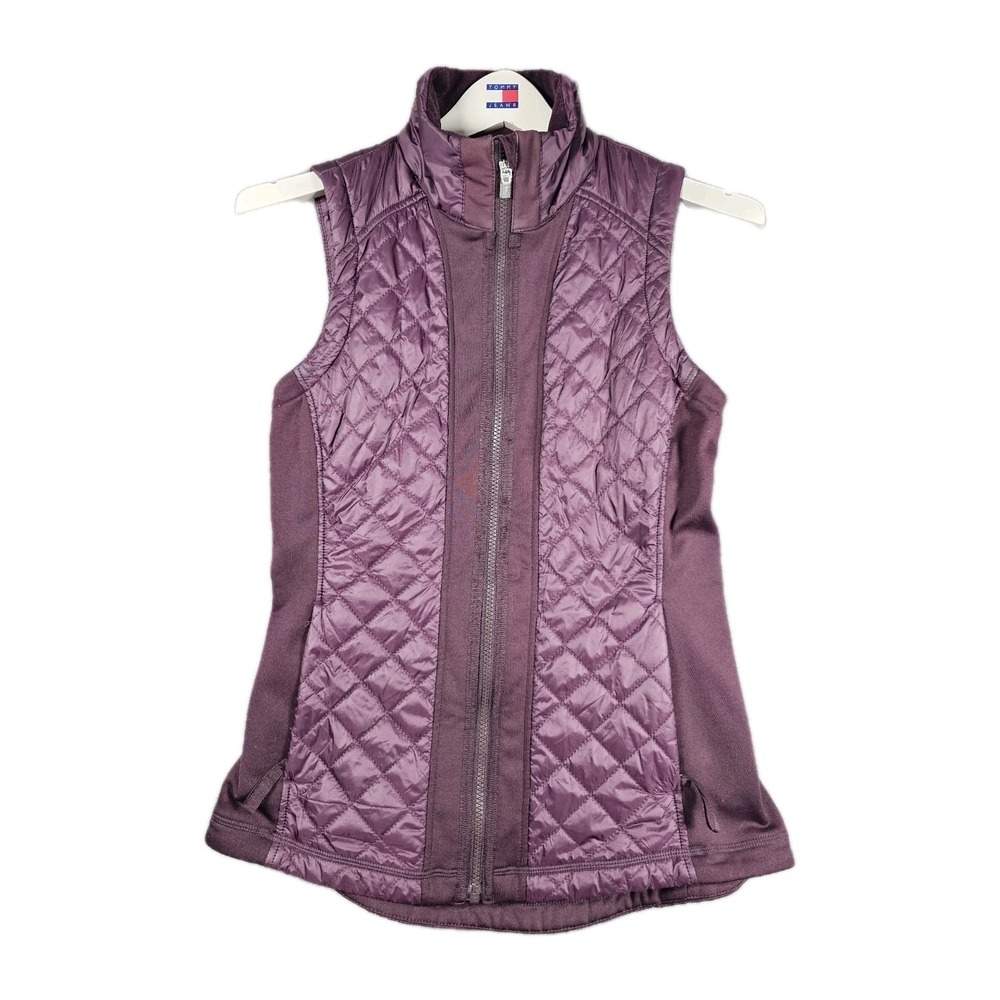 Athleta Women's Small‎ Quilted Whisper Featherless Vest Purple Full-Zip Jacket